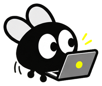 Mascota Fly con laptop