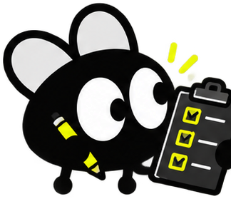 Mascota Fly estratega con libreta de proyectos