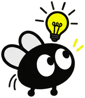 Mascota Fly con foco encendido